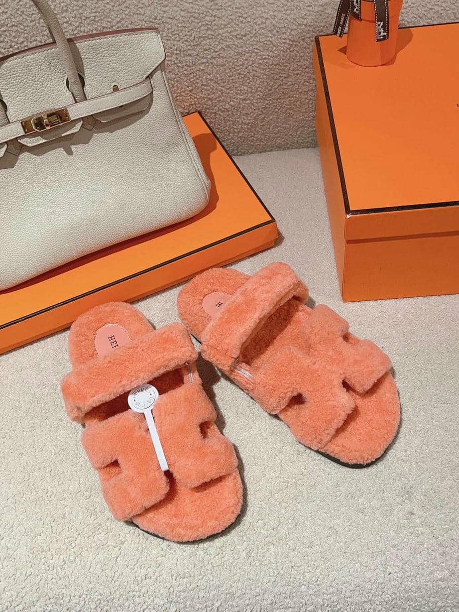 Hermès fur slippers-11